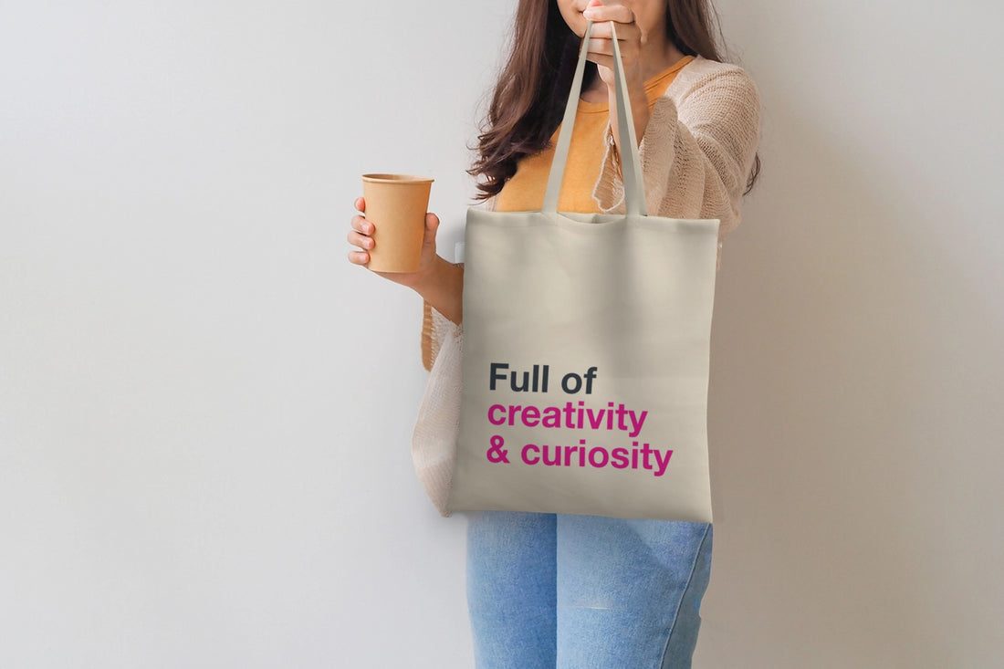 Natural Cotton Shopper Bags - Creativity &amp; Curiosity